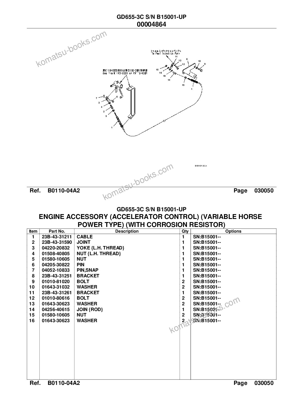 Komatsu gd655-3c s/n b15001-up Parts catalog cover Page 7