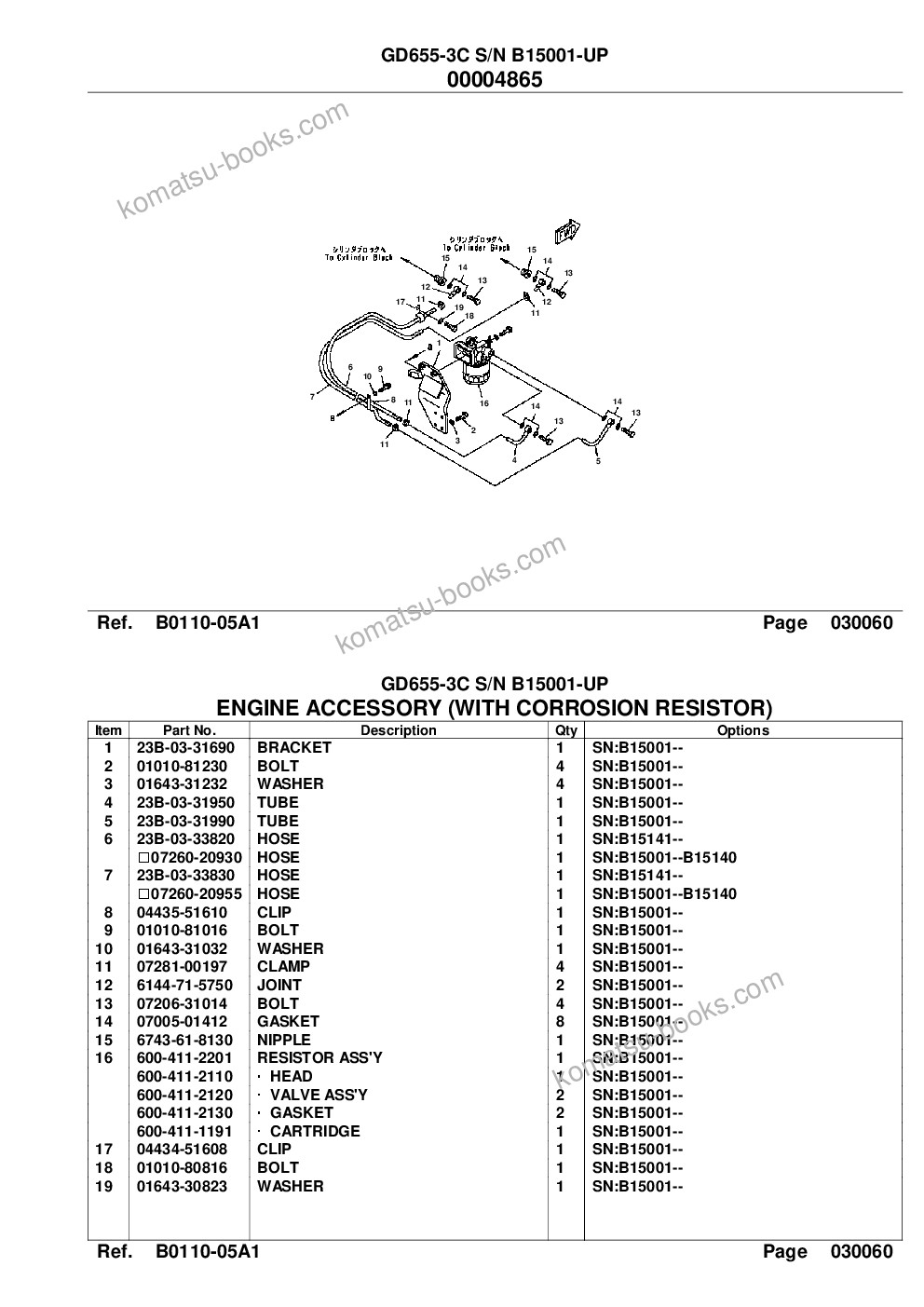 Komatsu gd655-3c s/n b15001-up Parts catalog cover Page 8