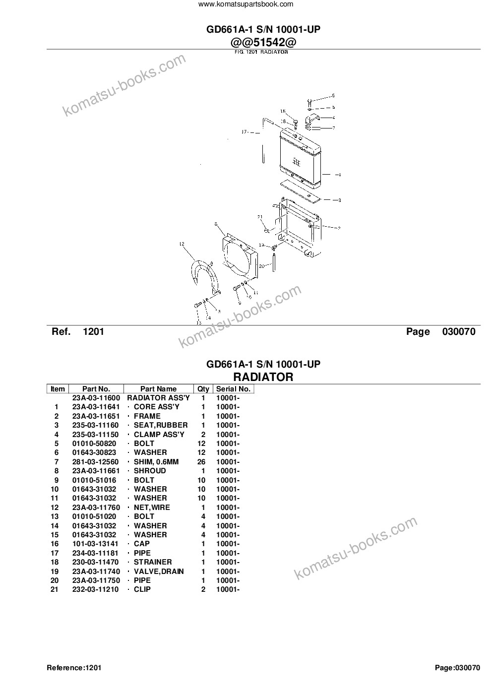 Komatsu gd661a-1 s/n 10001-up Parts catalog cover Page 10 Komatsu gd661a-1 s/n 10001-up Parts catalog cover Page 10