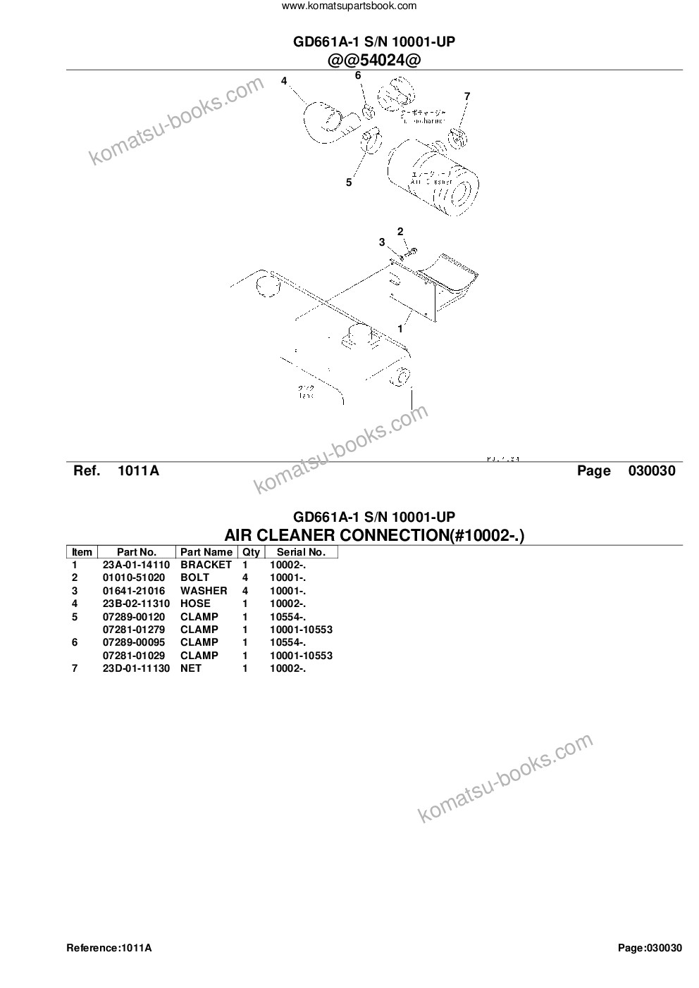 Komatsu gd661a-1 s/n 10001-up Parts catalog cover Page 6 Komatsu gd661a-1 s/n 10001-up Parts catalog cover Page 6