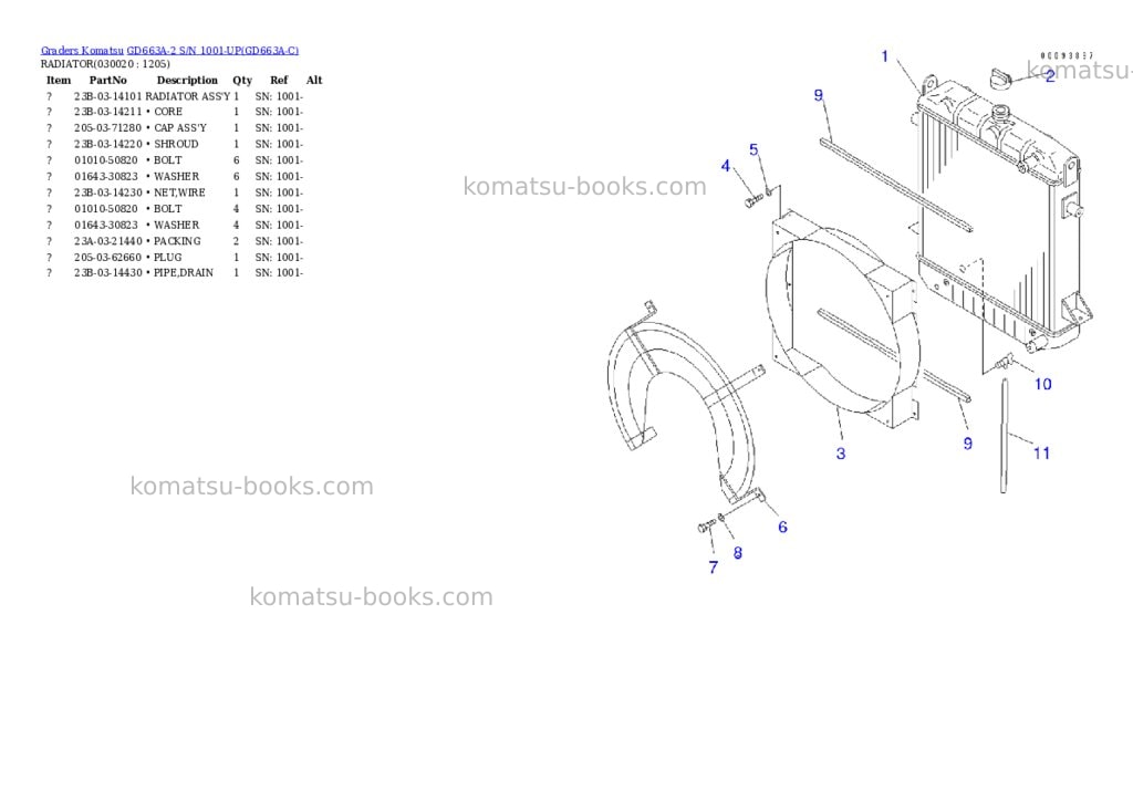 Komatsu GD663A-2 S/N 1001-UP Parts catalog cover
