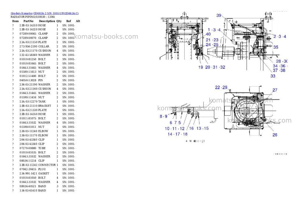 Komatsu GD663A-2 S/N 1001-UP Parts catalog cover Page 2