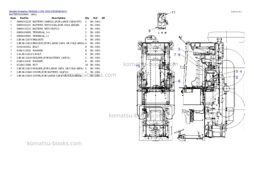 Komatsu GD663A-2 S/N 1001-UP Parts catalog cover Page 5