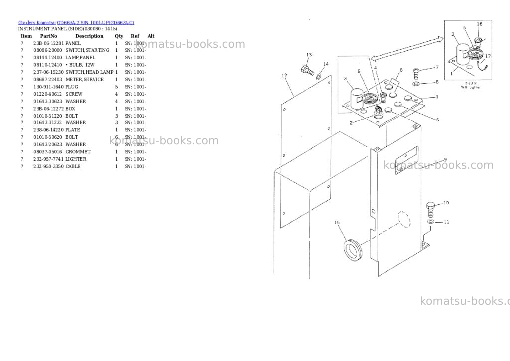 Komatsu GD663A-2 S/N 1001-UP Parts catalog cover Page 7