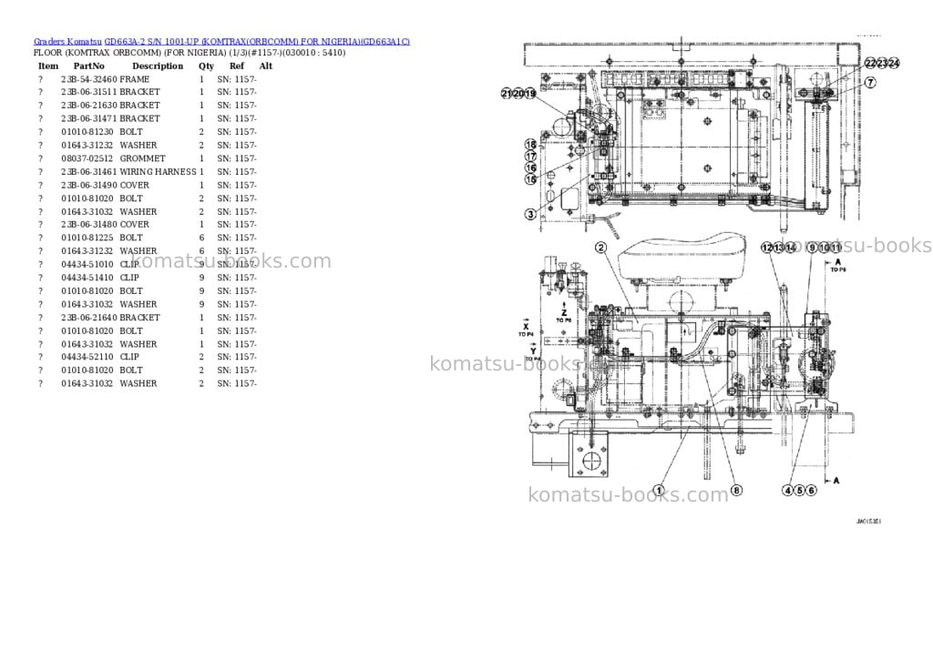 Komatsu GD663A-2 S/N 1001-UP (KOMTRAX(ORBCOMM) FOR NIGERIA) Parts catalog cover Komatsu GD663A-2 S/N 1001-UP (KOMTRAX(ORBCOMM) FOR NIGERIA) Parts catalog cover