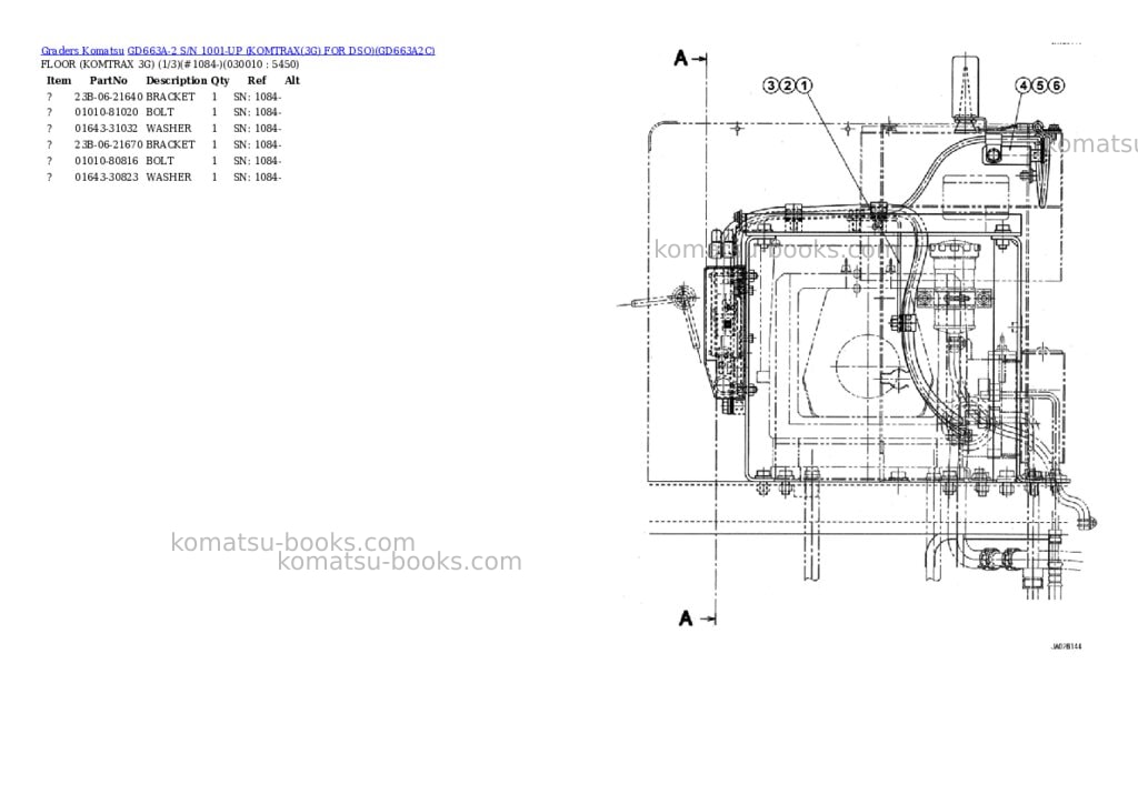 Komatsu GD663A-2 S/N 1001-UP (KOMTRAX(3G) FOR DSO) Parts catalog cover Komatsu GD663A-2 S/N 1001-UP (KOMTRAX(3G) FOR DSO) Parts catalog cover