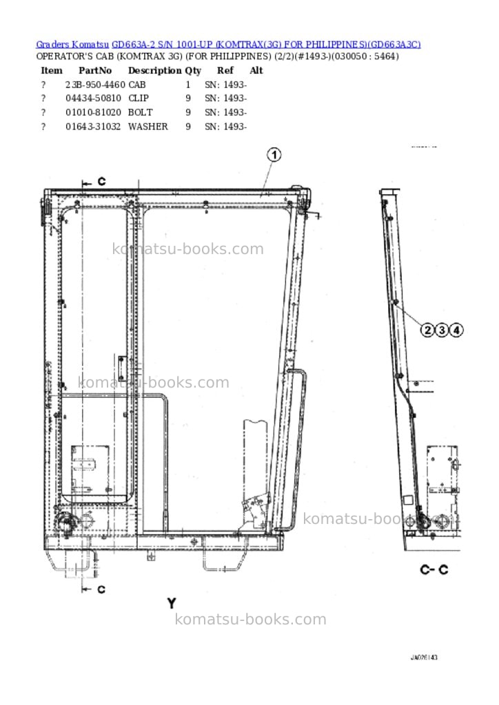 Komatsu GD663A-2 S/N 1001-UP (KOMTRAX(3G) FOR PHILIPPINES) Parts catalog cover Page 5 Komatsu GD663A-2 S/N 1001-UP (KOMTRAX(3G) FOR PHILIPPINES) Parts catalog cover Page 5