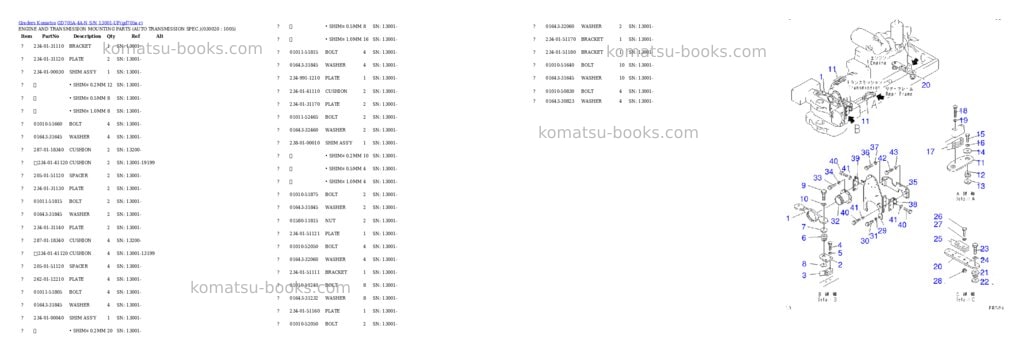 Komatsu GD705A-4A-N S/N 13001-UP Parts catalog cover