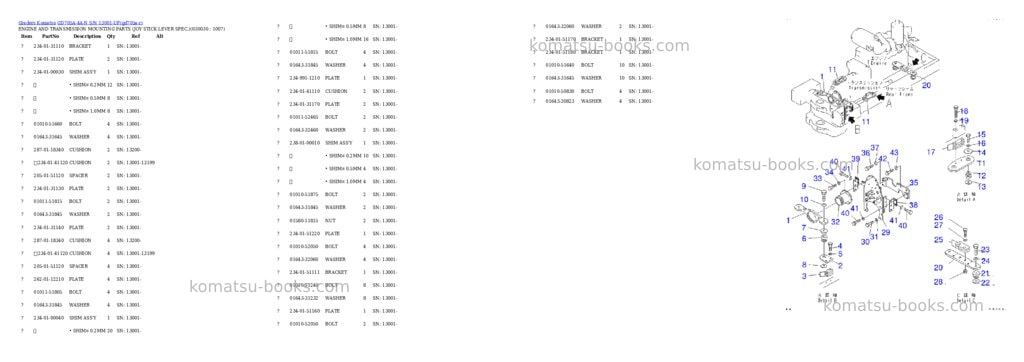 Komatsu GD705A-4A-N S/N 13001-UP Parts catalog cover Page 2