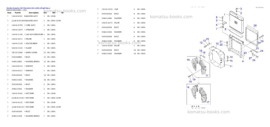 Komatsu GD705A-4A-N S/N 13001-UP Parts catalog cover Page 5
