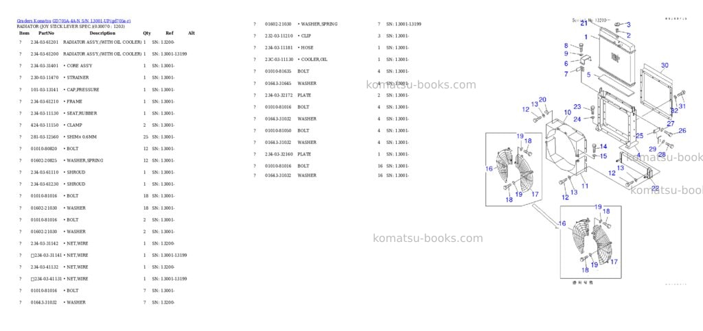 Komatsu GD705A-4A-N S/N 13001-UP Parts catalog cover Page 6