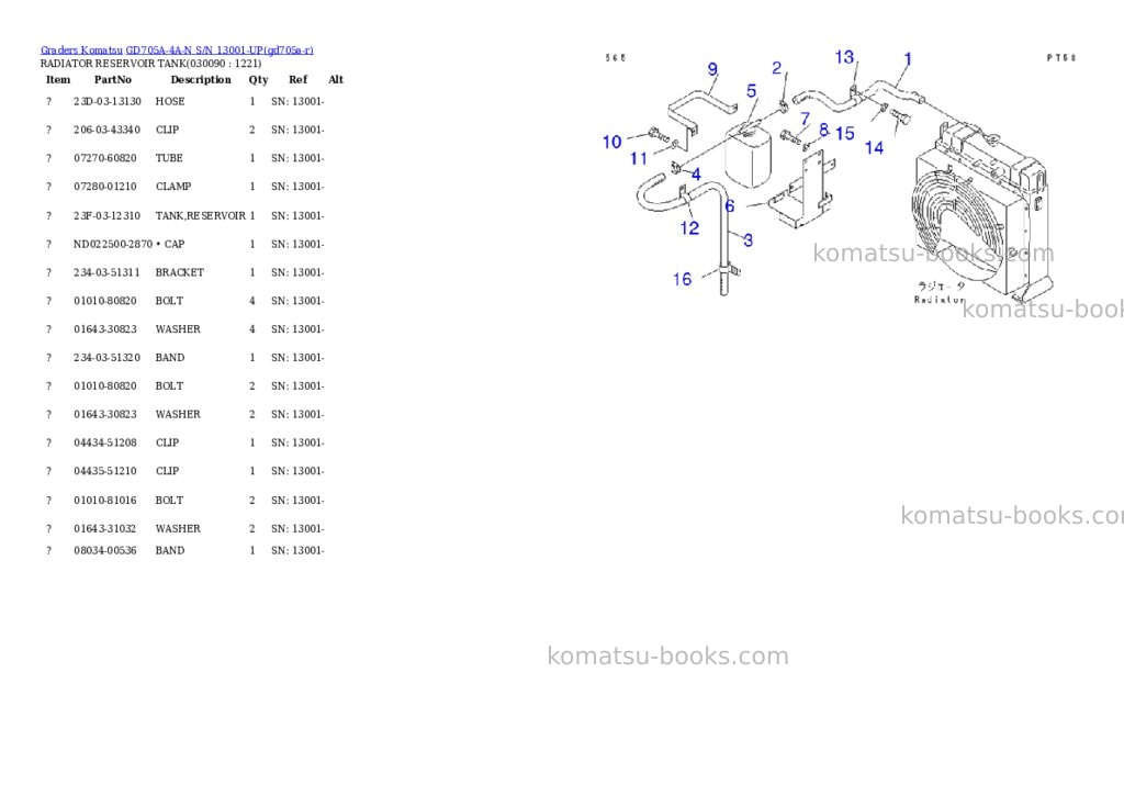 Komatsu GD705A-4A-N S/N 13001-UP Parts catalog cover Page 8