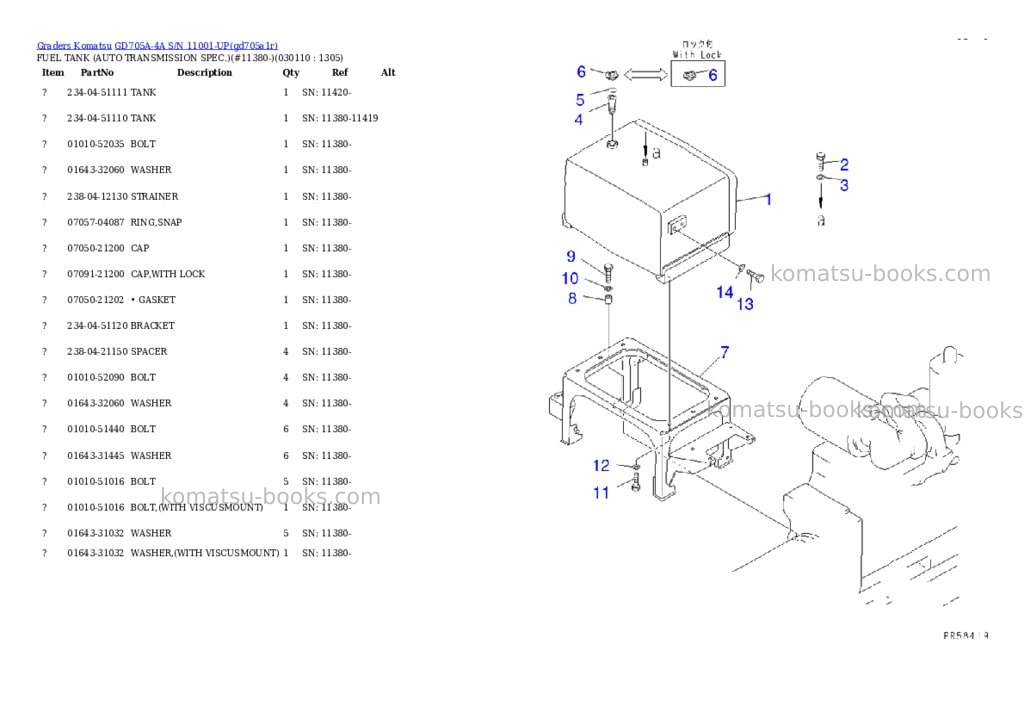 Komatsu gd705a-4a s/n 11001-up Parts catalog cover Page 10