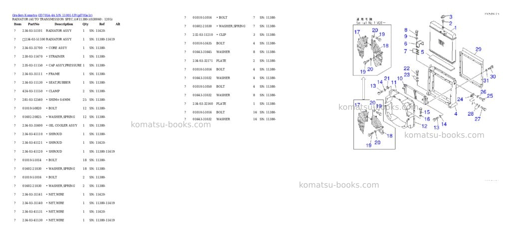 Komatsu gd705a-4a s/n 11001-up Parts catalog cover Page 5