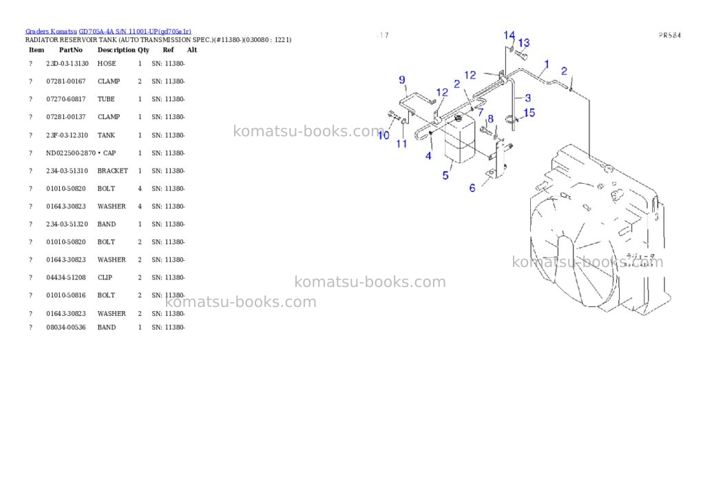 Komatsu gd705a-4a s/n 11001-up Parts catalog cover Page 7