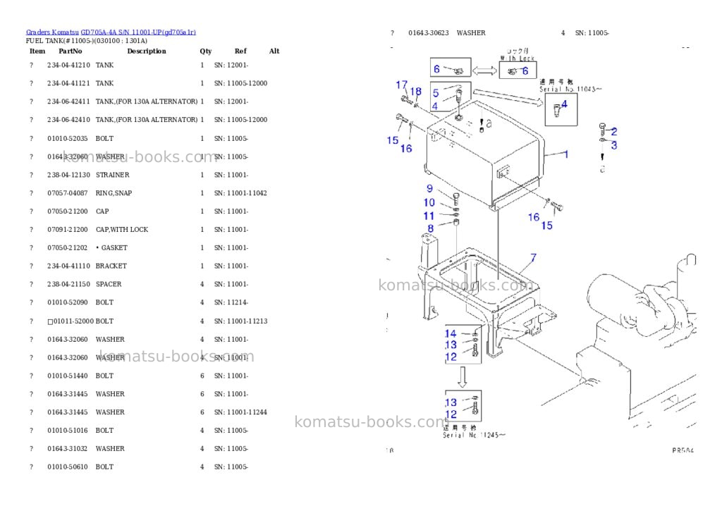 Komatsu gd705a-4a s/n 11001-up Parts catalog cover Page 9
