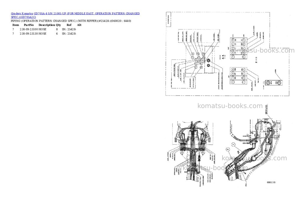 Komatsu GD705A-4 S/N 21001-UP (FOR MIDDLE EAST. OPERATION PATTERN CHANGED SPEC.) Parts catalog cover Page 5