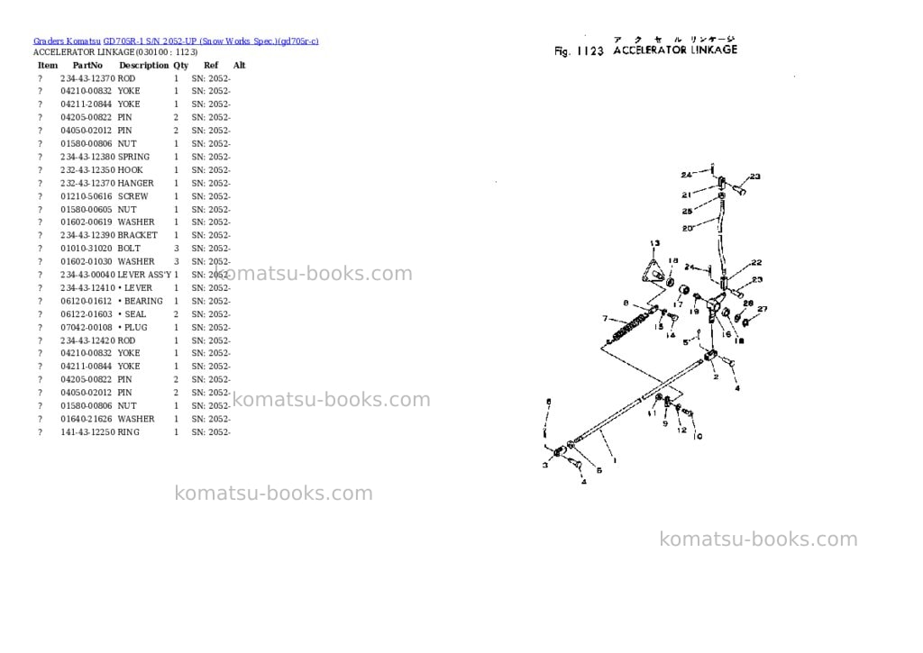 Komatsu GD705R-1 S/N 2052-UP (Snow Works Spec.) Parts catalog cover Page 10