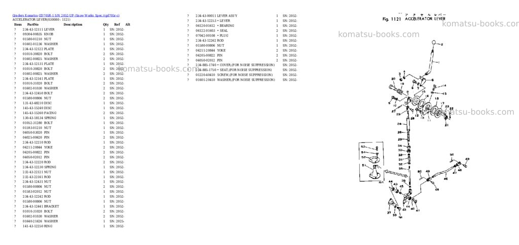 Komatsu GD705R-1 S/N 2052-UP (Snow Works Spec.) Parts catalog cover Page 8