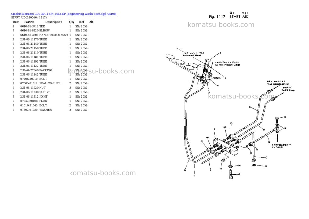 Komatsu GD705R-1 S/N 2052-UP (Engineering Works Spec.) Parts catalog cover Page 3