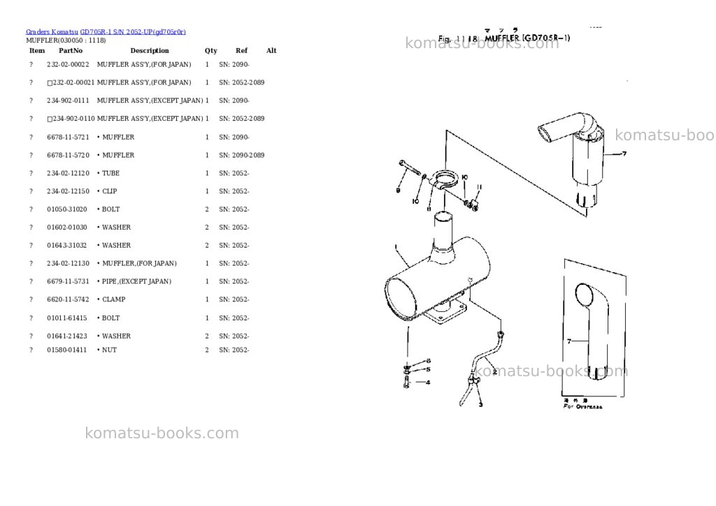 Komatsu gd705r-1 s/n 2052-up Parts catalog cover Page 4