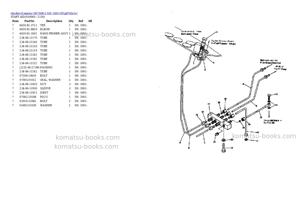 Komatsu gd705r-2 s/n 1001-up Parts catalog cover Page 3 Komatsu gd705r-2 s/n 1001-up Parts catalog cover Page 3