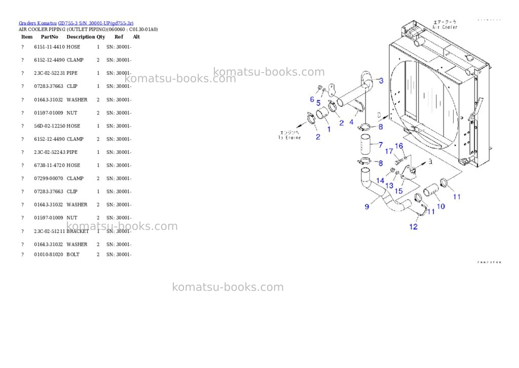 Komatsu gd755-3 s/n 30001-up Parts catalog cover Page 10 Komatsu gd755-3 s/n 30001-up Parts catalog cover Page 10
