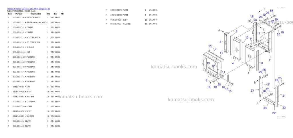 Komatsu gd755-3 s/n 30001-up Parts catalog cover Page 5 Komatsu gd755-3 s/n 30001-up Parts catalog cover Page 5