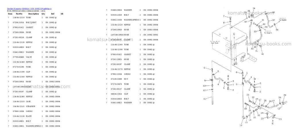 Komatsu gd805a-1 s/n 10002-up Parts catalog cover Page 7 Komatsu gd805a-1 s/n 10002-up Parts catalog cover Page 7