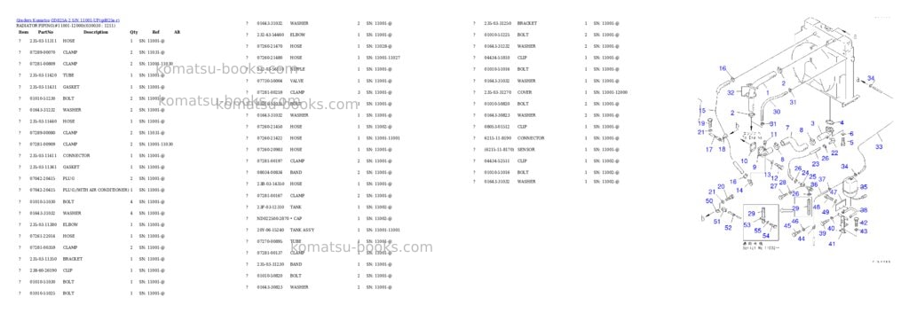 Komatsu gd825a-2 s/n 11001-up Parts catalog cover Page 2 Komatsu gd825a-2 s/n 11001-up Parts catalog cover Page 2