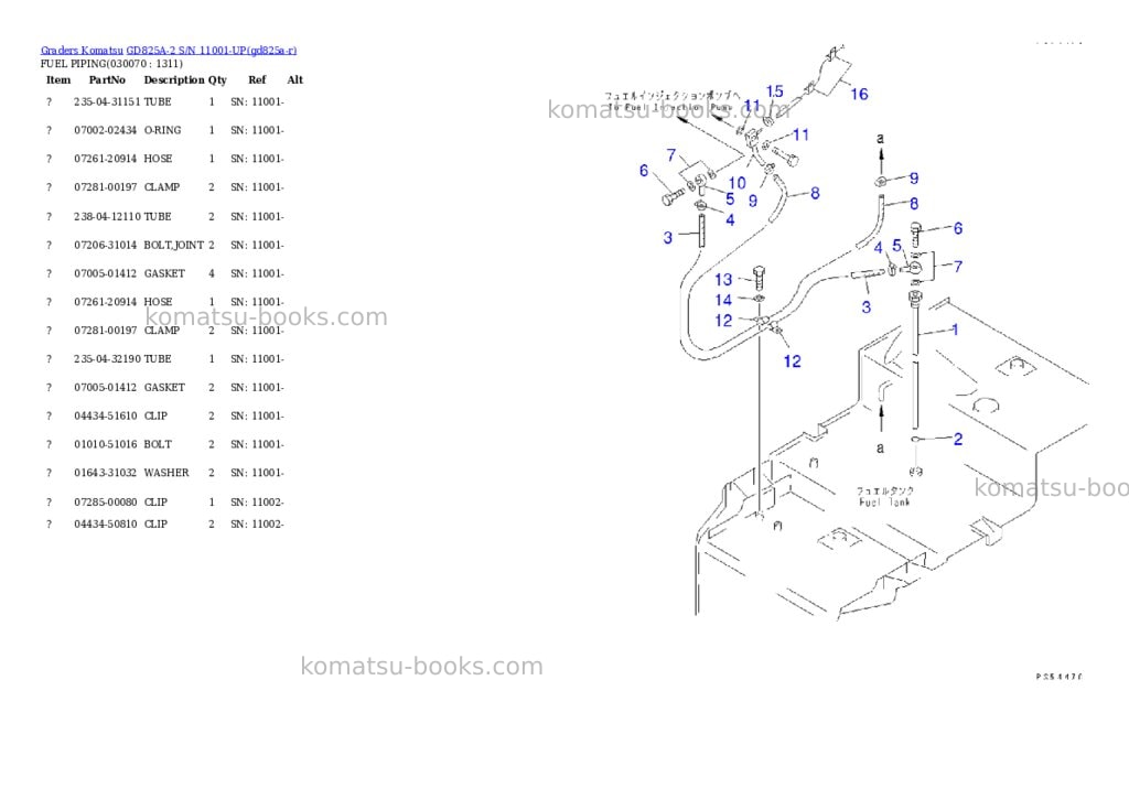 Komatsu gd825a-2 s/n 11001-up Parts catalog cover Page 6 Komatsu gd825a-2 s/n 11001-up Parts catalog cover Page 6