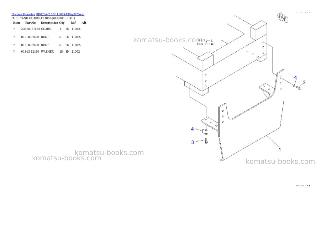 Komatsu gd825a-2 s/n 11001-up Parts catalog cover Page 9 Komatsu gd825a-2 s/n 11001-up Parts catalog cover Page 9