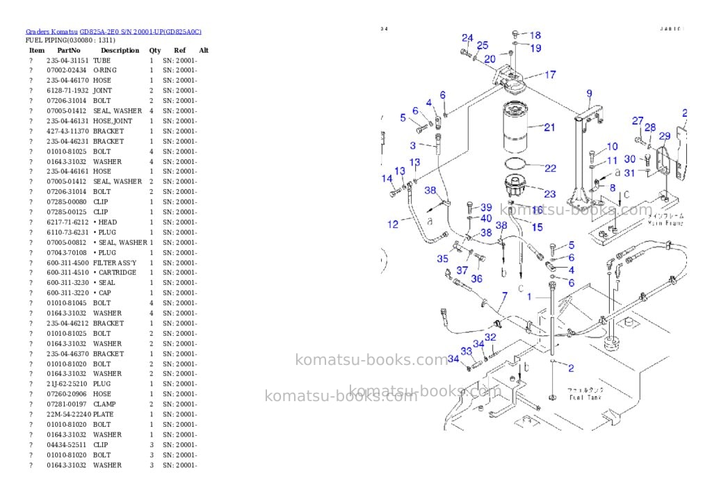 Komatsu gd825a-2e0 s/n 20001-up Parts catalog cover Page 7 Komatsu gd825a-2e0 s/n 20001-up Parts catalog cover Page 7