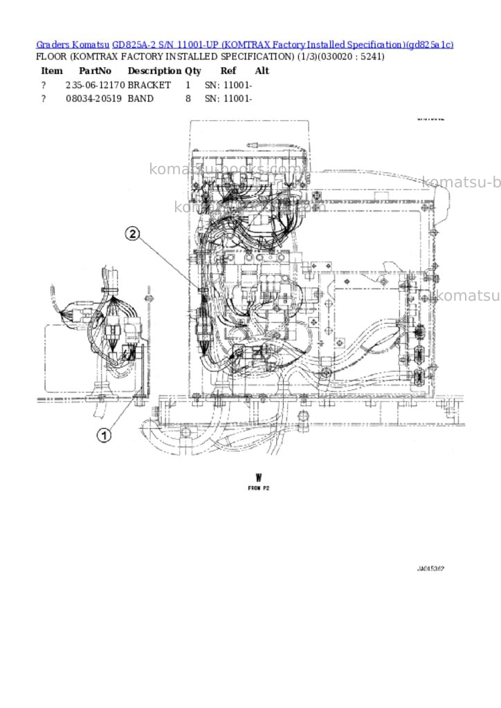 Komatsu GD825A-2 S/N 11001-UP (KOMTRAX Factory Installed Specification) Parts catalog cover Page 2 Komatsu GD825A-2 S/N 11001-UP (KOMTRAX Factory Installed Specification) Parts catalog cover Page 2