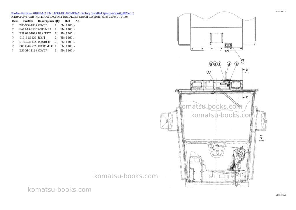 Komatsu GD825A-2 S/N 11001-UP (KOMTRAX Factory Installed Specification) Parts catalog cover Page 4 Komatsu GD825A-2 S/N 11001-UP (KOMTRAX Factory Installed Specification) Parts catalog cover Page 4
