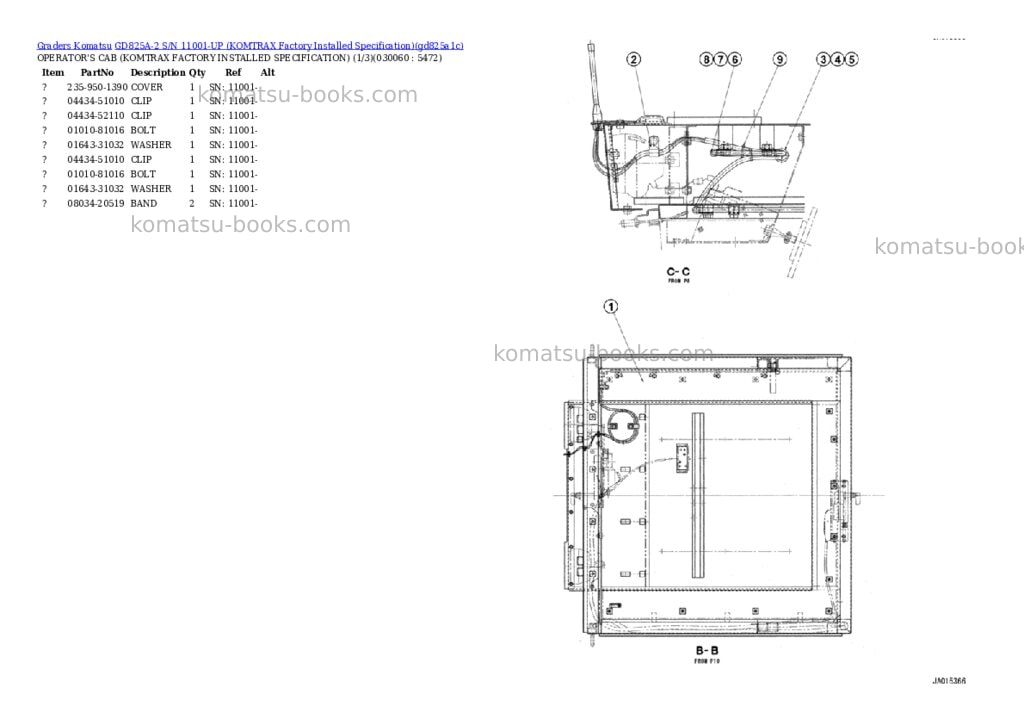 Komatsu GD825A-2 S/N 11001-UP (KOMTRAX Factory Installed Specification) Parts catalog cover Page 6 Komatsu GD825A-2 S/N 11001-UP (KOMTRAX Factory Installed Specification) Parts catalog cover Page 6