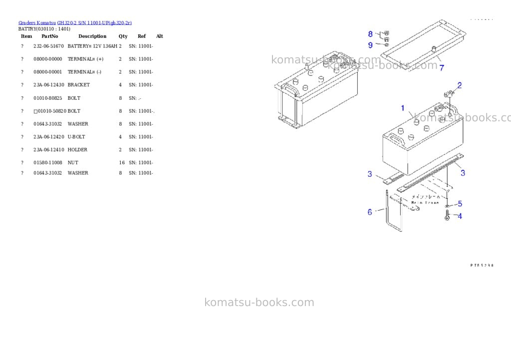 Komatsu gh320-2 s/n 11001-up Parts catalog cover Page 10 Komatsu gh320-2 s/n 11001-up Parts catalog cover Page 10