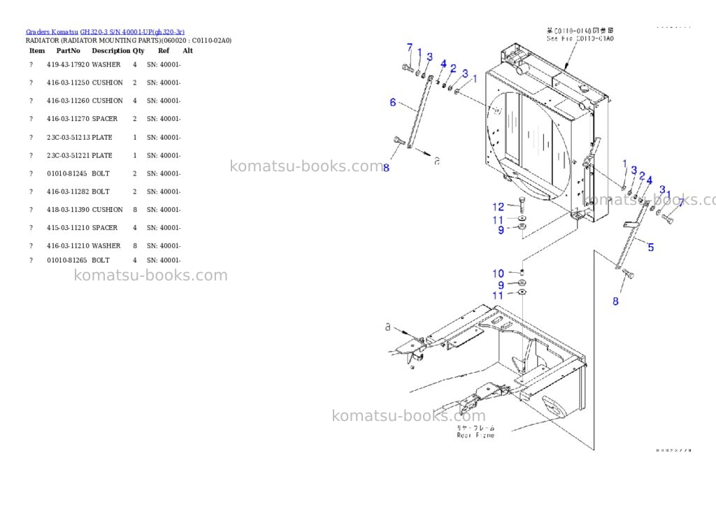 Komatsu gh320-3 s/n 40001-up Parts catalog cover Page 6 Komatsu gh320-3 s/n 40001-up Parts catalog cover Page 6
