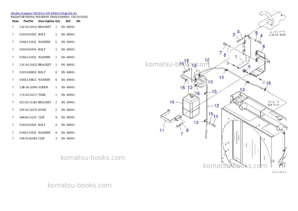 Komatsu gh320-3 s/n 40001-up Parts catalog cover Page 8 Komatsu gh320-3 s/n 40001-up Parts catalog cover Page 8