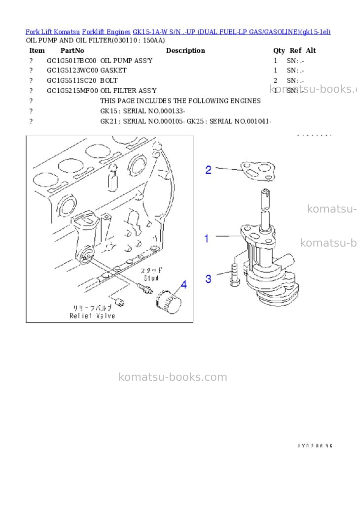 Komatsu GK15-1A-W S/N .-UP (DUAL FUEL-LP GAS/GASOLINE) Parts catalog cover Page 10 Komatsu GK15-1A-W S/N .-UP (DUAL FUEL-LP GAS/GASOLINE) Parts catalog cover Page 10