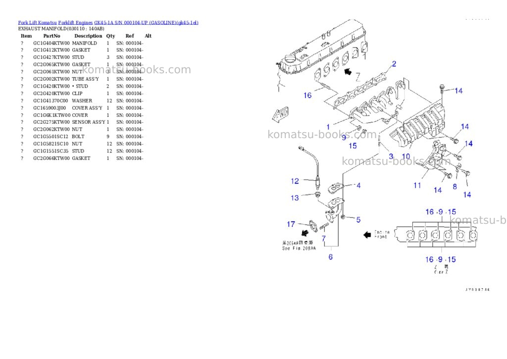 Komatsu GK45-1A S/N 000104-UP (GASOLINE) Parts catalog cover Page 10 Komatsu GK45-1A S/N 000104-UP (GASOLINE) Parts catalog cover Page 10