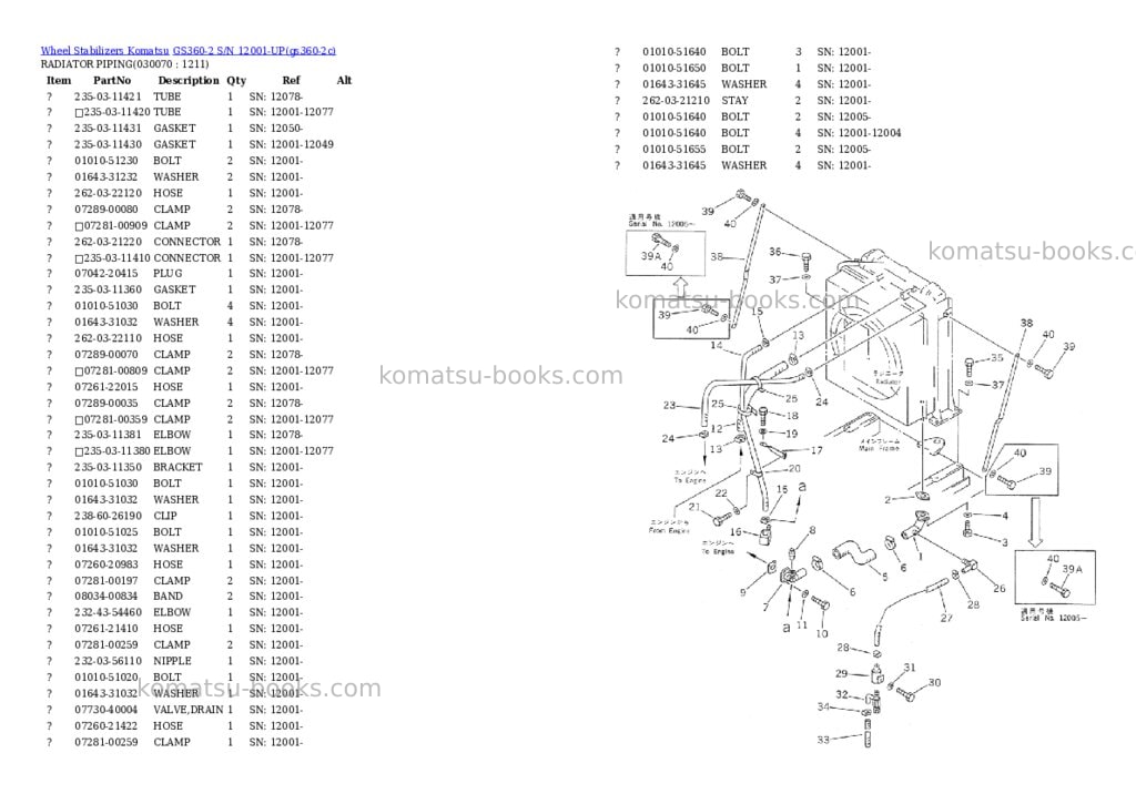 Komatsu GS360-2 S/N 12001-UP Parts catalog cover Page 6