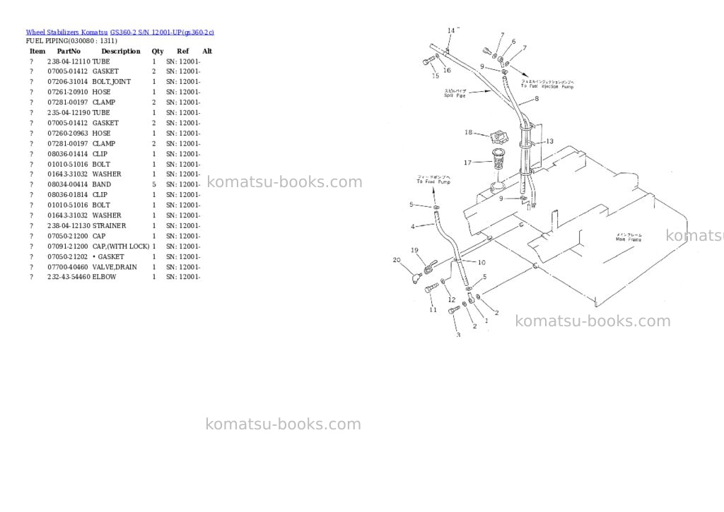 Komatsu GS360-2 S/N 12001-UP Parts catalog cover Page 7