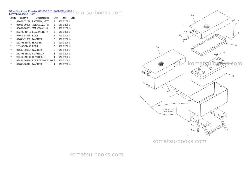 Komatsu GS360-2 S/N 12001-UP Parts catalog cover Page 8