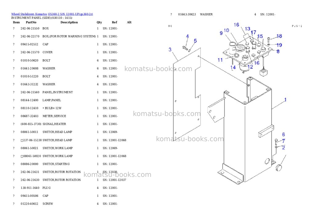 Komatsu gs360-2 s/n 12001-up Parts catalog cover Page 10