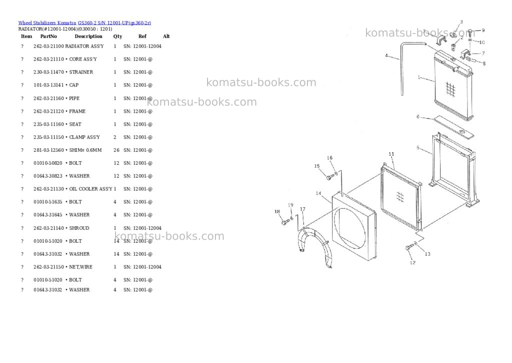 Komatsu gs360-2 s/n 12001-up Parts catalog cover Page 4