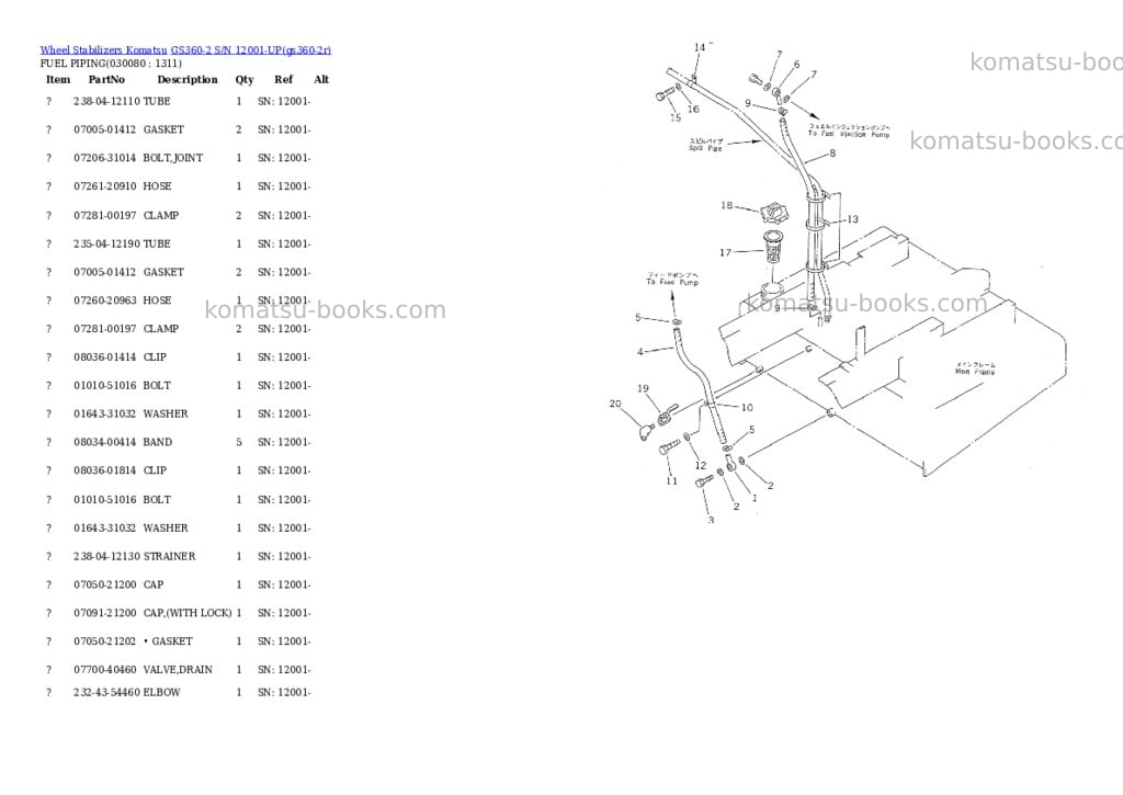Komatsu gs360-2 s/n 12001-up Parts catalog cover Page 7