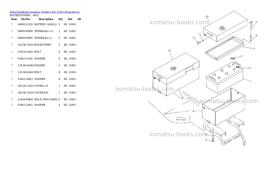 Komatsu gs360-2 s/n 12001-up Parts catalog cover Page 8