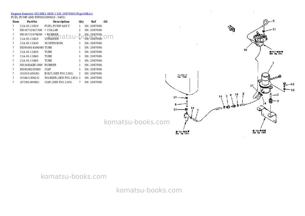 Komatsu GX160K1-SKM-1 S/N 2087000-UP Parts catalog cover Page 10 Komatsu GX160K1-SKM-1 S/N 2087000-UP Parts catalog cover Page 10