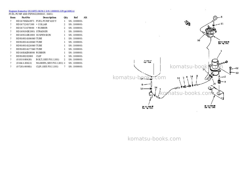 Komatsu GX160T2-SKM-1 S/N 1000001-UP Parts catalog cover Page 10 Komatsu GX160T2-SKM-1 S/N 1000001-UP Parts catalog cover Page 10
